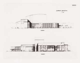 Stadttheater, Gelsenkirchen: Foto von Inv.Nr. 35910: Ansicht West/Nord 1:200