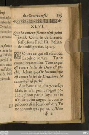 XLVI. Que la concupiscence n'est point peché. ...