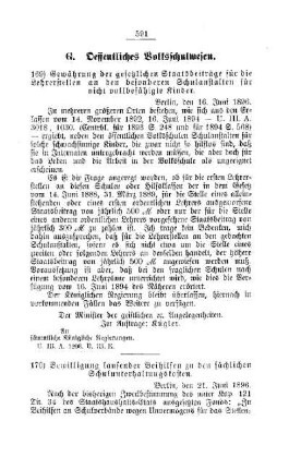 Bewilligung laufender Beihilfen zu den tatsächlichen Schulunterhaltungskosten : [G. Oeffentliches Volksschulwesen]