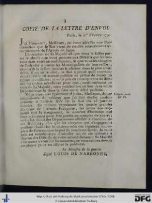 Copie De La Lettre D'Envoi.