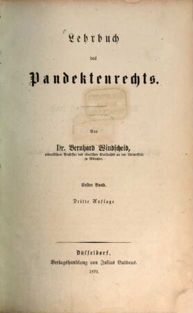 Lehrbuch des Pandektenrechts, 1