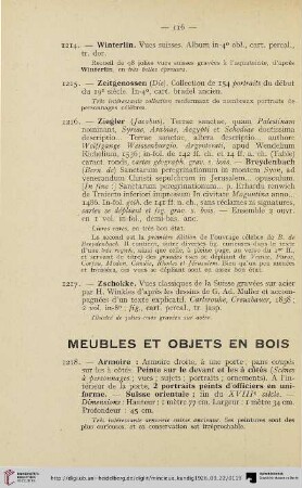 Meubles et objets en bois (Nr. 1218-1231)