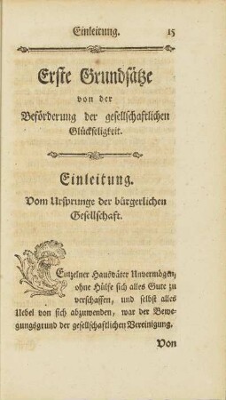 Erste Grundsätze von der Beförderung der gesellschaftlichen Glückseligkeit.