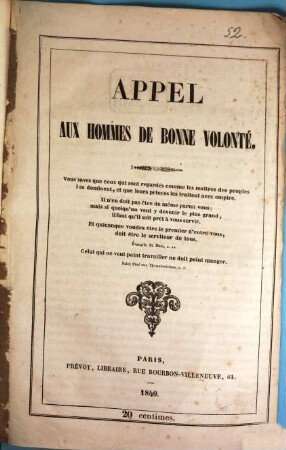 Appel aux hommes de bonne volonté
