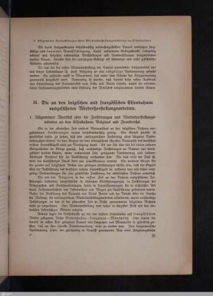 II. Die an den belgischen und französischen Eisenbahnen ausgeführten Wiederherstellungsarbeiten