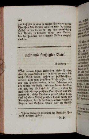 Acht und funfzigster Brief. Hamburg