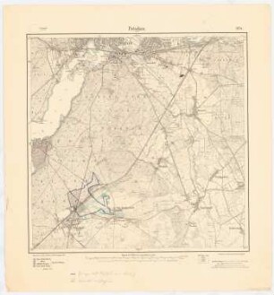 Kreis Zauch-Belzig: Messtischblatt Teilblatt 1974 Potsdam Süd Regionalplanung Michendorf nördlicher Teil 1:25000