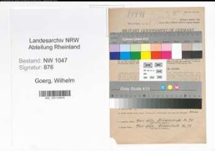Entnazifizierung Wilhelm Goerg , geb. 20.01.1898 (Lehrer)