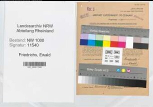 Entnazifizierung Ewald Friedrichs, geb. 14.03.1891 (Arbeiter)