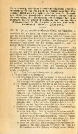 Verordnung, betreffend die Errichtung eines obersten Gerichtshofes