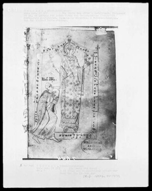 Die Werke des Horaz — Abt Altun bringt das Buch dem heiligen Stephan dar, Folio 1recto