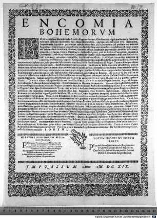 Encomia Bohemorum : Bohemi semper fideles in facto & re suis Regibus fuerunt ...