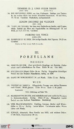 III. Porzellane (Nr. 141-147)