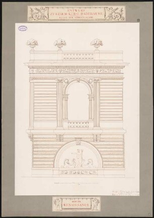 Kur- und Badehaus Schinkelwettbewerb 1878: Kurhaus: Fassadendetails 1:50