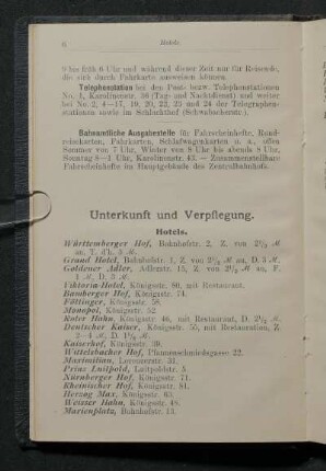 Unterkunft und Verpflegung.