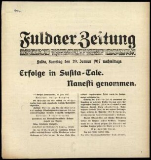 Ausgabe vom Samstag, den 20. Januar 1917.