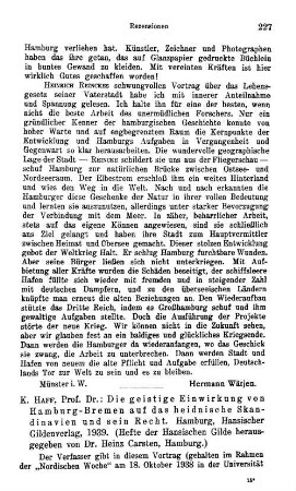 Museum für Hamburgische Geschichte 1839 - 1939, Ehrengabe zur Feier seines hundertjährigen Bestehens, eine Sammlung von Beiträgen zur hamburgischen und zur allgemeinen deutschen Altertumskunde, hrsg. von Otto Lauffer : Hamburg, 1939