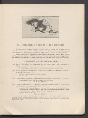 III. Handzeichnungen Alter Meister