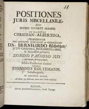 Positiones Iuris Miscellaneae