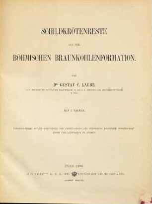 Schildkrötenreste aus der böhmischen Braunkohlenformation