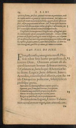 Cap. VIII. De Fine.
