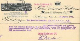 Briefbogen der Zwirnerei Ackermann, Sontheim, mit Firmenansicht