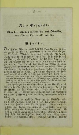 Alte Geschichte. Von den ältesten Zeiten bis auf Odoaker, von 2000 vor Chr. bis 476 nach Chr.