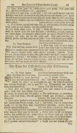 Am Tage der Offenbahrung oder Erscheinung Christi