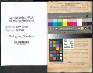Entnazifizierung Dorothea Steingens , geb. 09.03.1908 ()