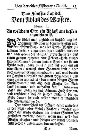 Das Fünfte Capitel. Vom Ablaß des Wassers.