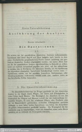 Erste Unterabtheilung. Ausführung der Analyse