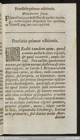 Praefatio primae editionis