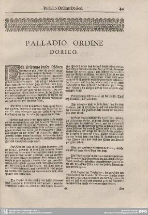 Palladio Ordine Dorico.
