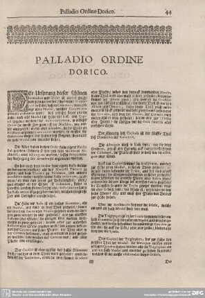 Palladio Ordine Dorico.