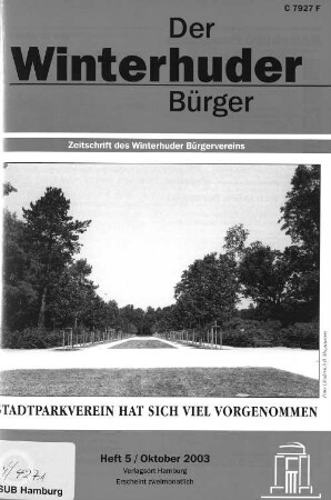 Heft 5 / Oktober 2003 : Zeitschrift des Winterhuder Bürgervereins