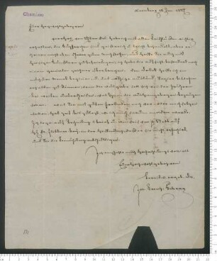 Brief von Johann Leonhard Schrag an Adelbert von Chamisso