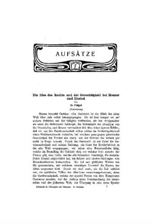 Die Idee des Rechts und der Gerechtigkeit bei Homer und Hesiod : (Fortsetzung)
