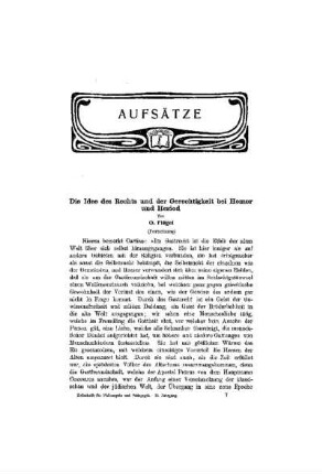Die Idee des Rechts und der Gerechtigkeit bei Homer und Hesiod : (Fortsetzung)