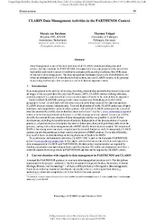CLARIN data management activities in the PARTHENOS context