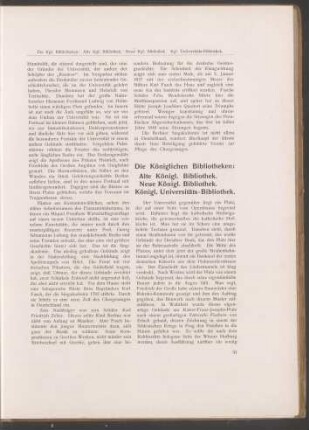 Die Königliches Bibliotheken: Alte Königl. Bibliothek. Neue Königl. Bibliothek. Königl. Universitäts-Bibliothek