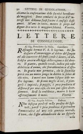 Lettere di Consolatione. / Lettres de Consolation. - Risposta a Lettere di Essortatione. / Réponses à des Lettres d'Exhortation.
