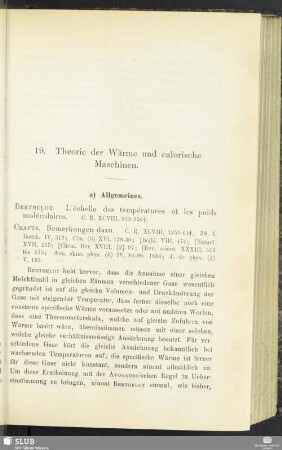 19. Theorie der Wärme und calorische Maschinen