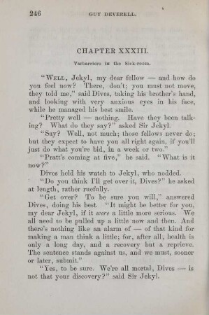 Chapter XXXIII. Varbarriere in the sick-room