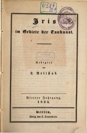 Iris im Gebiete der Tonkunst. 4, 4. 1833