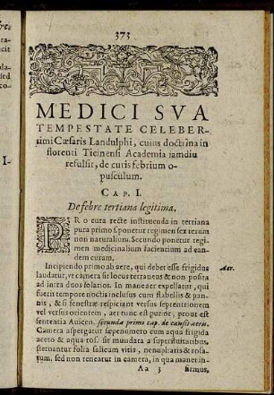 Medici Sua Tempestate Celeberrimi Cæsaris Landulphi [...]