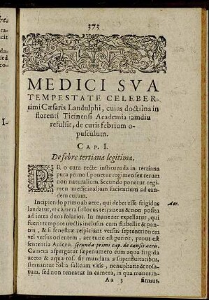 Medici Sua Tempestate Celeberrimi Cæsaris Landulphi [...]