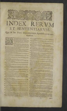 Index rerum et sententiarum.