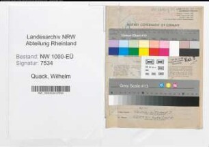 Entnazifizierung Wilhelm Quack, geb. 13.09.1894 (Lehrer)
