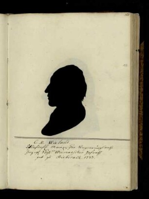C. M. Wieland. Churfürstl. Mainzischer Regierungsrath Herzogl. Sächs. Weimarscher Hofrath geb. zu Bieberach 1733.