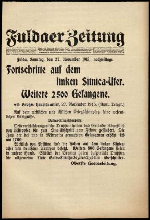 Ausgabe vom Samstag, den 27. November 1915.